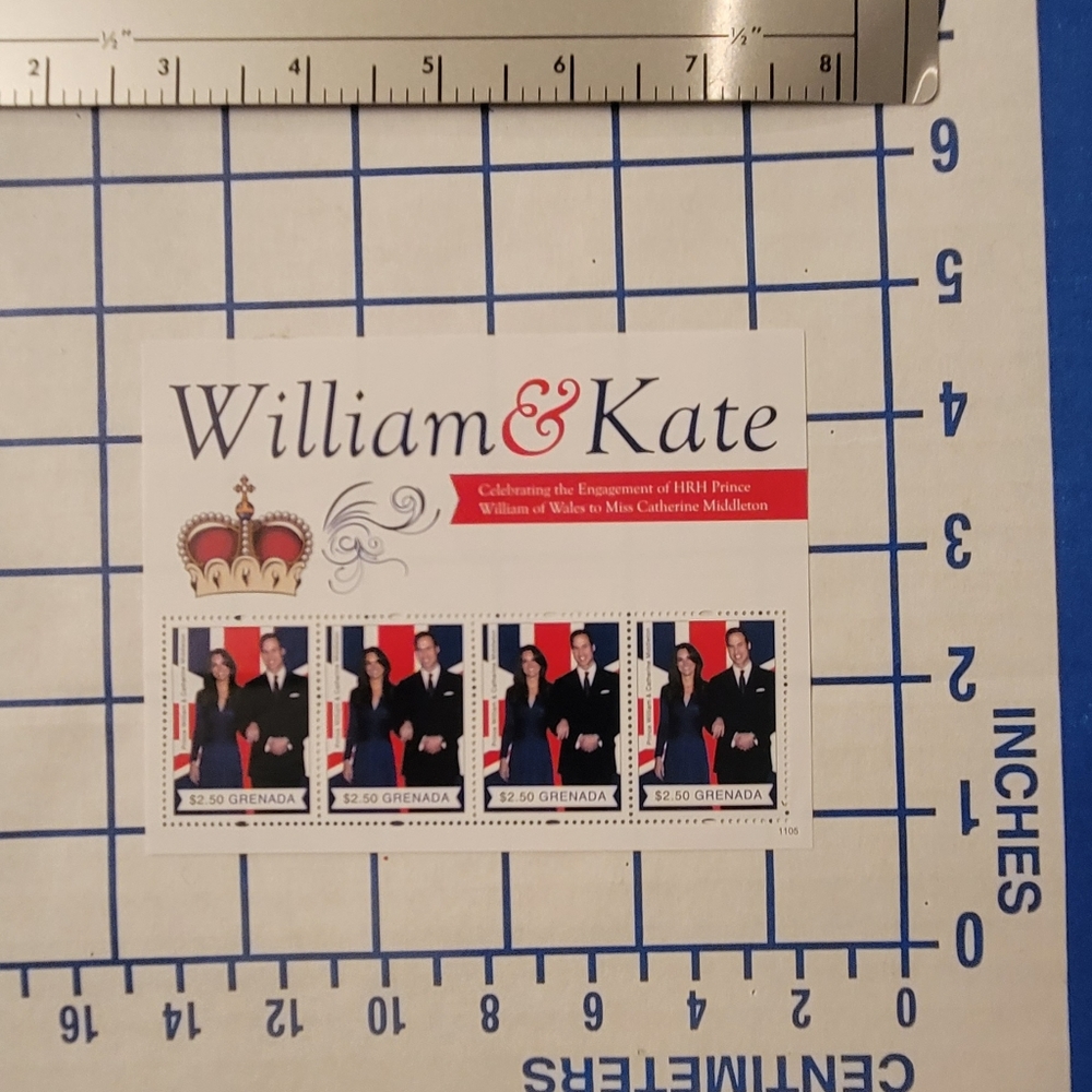 2@$25 Kate and William pre-wedding stamps - Picture 2 of 2